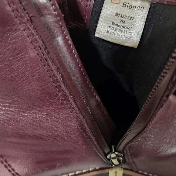Blondo maroon low wedge winter boots size 7 - Picture 3 of 8